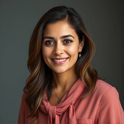 Retrato de Isabela Santos, gerente de produäão da Camisas Estilo Brasil.